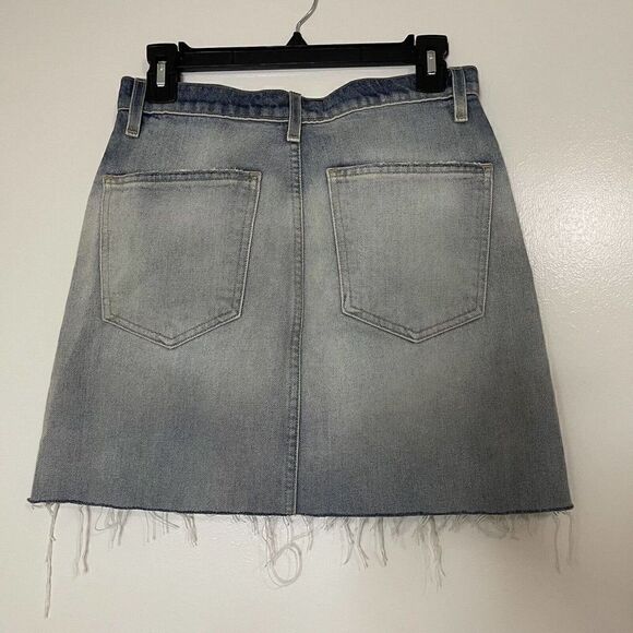 CURRENT/ELLIOTT denim light wash blue mini skirt raw edge size US 25 - Picture 3 of 4